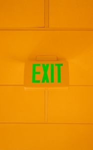 Preview wallpaper exit, word, inscription, orange