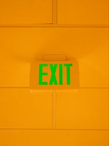 Preview wallpaper exit, word, inscription, orange