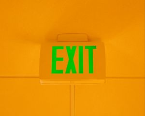 Preview wallpaper exit, word, inscription, orange