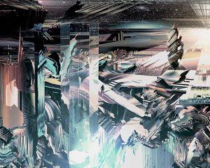 Preview wallpaper explosion, background, dark, shine