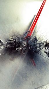 Preview wallpaper explosion, gray, metal, figure