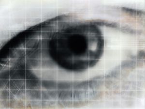 Preview wallpaper eye, abstract, mesh, black and white