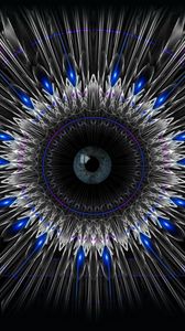 Preview wallpaper eye, fractal, lines, blue, purple, abstraction