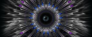 Preview wallpaper eye, fractal, lines, blue, purple, abstraction