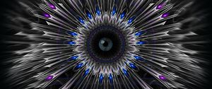 Preview wallpaper eye, fractal, lines, blue, purple, abstraction