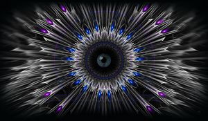 Preview wallpaper eye, fractal, lines, blue, purple, abstraction