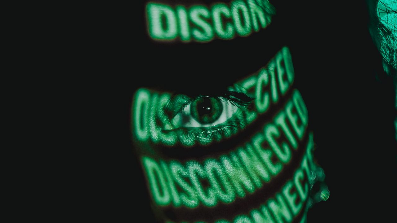 Wallpaper eye, girl, inscription, green, dark