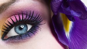 Preview wallpaper eye, lashes, girl, flower, pupil