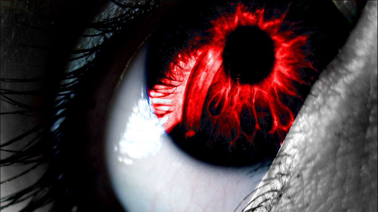 Wallpaper eye, light, lashes, red