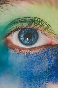 Preview wallpaper eye, paint, blue, eyelashes