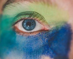 Preview wallpaper eye, paint, blue, eyelashes