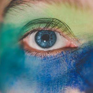 Preview wallpaper eye, paint, blue, eyelashes