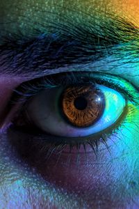 Preview wallpaper eye, pupil, eyelashes, macro, multicolored