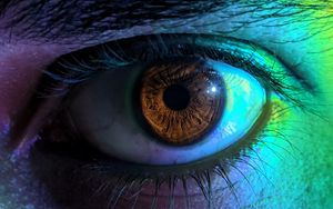 Preview wallpaper eye, pupil, eyelashes, macro, multicolored