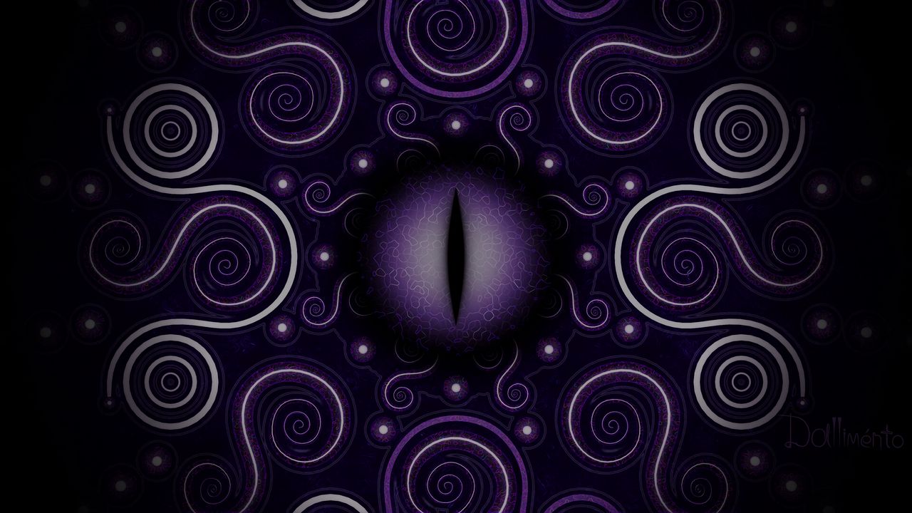 Wallpaper eye, pupil, patterns, purple