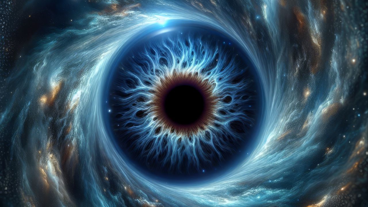 Wallpaper eye, pupil, vortex, blue