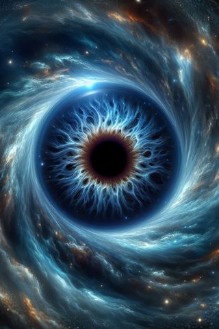 320x480 Wallpaper eye, pupil, vortex, blue