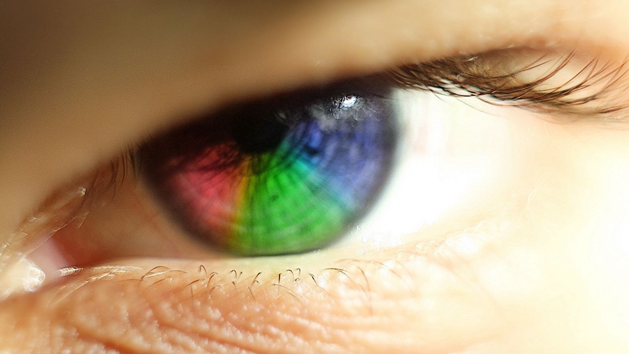 Wallpaper eye, rainbow, eyelashes