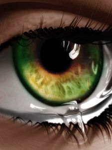 Preview wallpaper eye, tear, macro, green, eyelashes