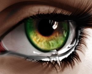 Preview wallpaper eye, tear, macro, green, eyelashes