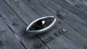 Preview wallpaper eyes, black, lettering, metal, ball, shape