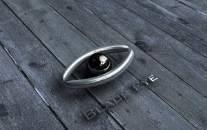 Preview wallpaper eyes, black, lettering, metal, ball, shape