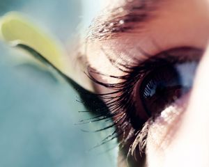 Preview wallpaper eyes, brown, eyelashes, face