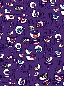Preview wallpaper eyes, pattern, purple, form