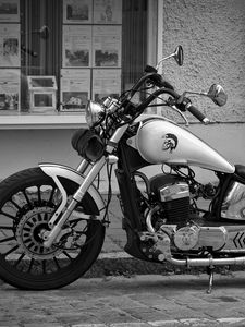 Preview wallpaper fab regal raptor, regal raptor, motorcycle, bike, black and white