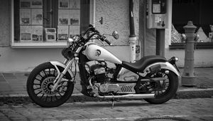 Preview wallpaper fab regal raptor, regal raptor, motorcycle, bike, black and white