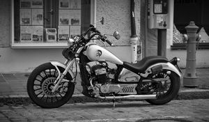 Preview wallpaper fab regal raptor, regal raptor, motorcycle, bike, black and white