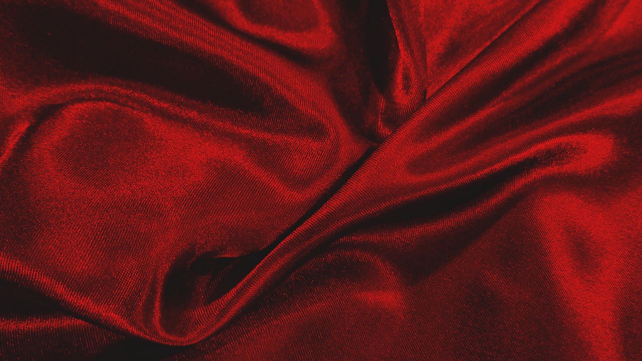 Wallpaper fabric, glitter, red, folds