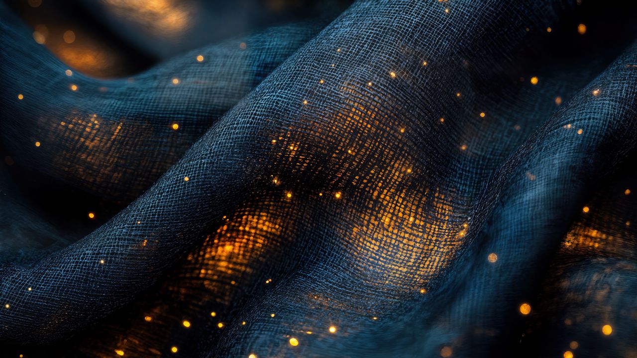 Wallpaper fabric, sparkles, folds, dark