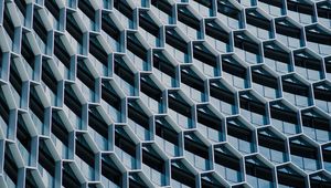 Preview wallpaper facade, architecture, building, hexagons