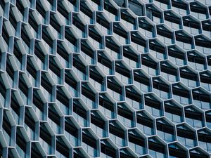 Preview wallpaper facade, architecture, building, hexagons