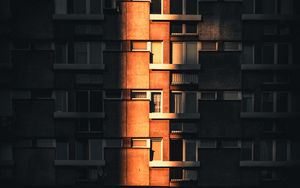 Preview wallpaper facade, architecture, building, apartments, light