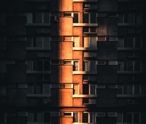 Preview wallpaper facade, architecture, building, apartments, light