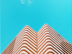 Preview wallpaper facade, architecture, sky, clouds, building, minimalism