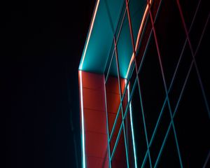 Preview wallpaper facade, building, architecture, dark, backlight