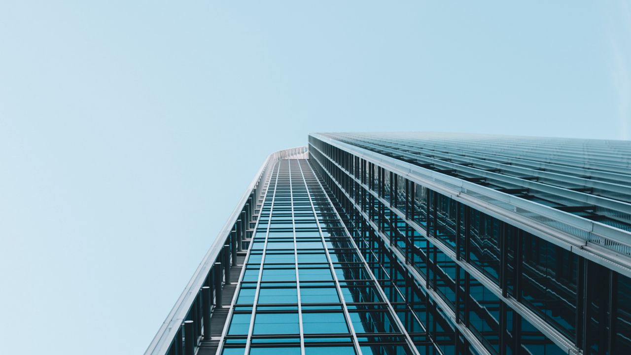 Wallpaper facade, building, architecture, bottom view, minimalism, sky