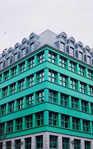 Preview wallpaper facade, building, architecture, corner, windows, green