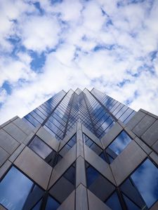 Preview wallpaper facade, building, architecture, bottom view, sky