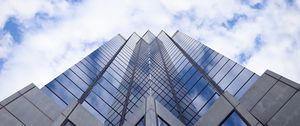 Preview wallpaper facade, building, architecture, bottom view, sky