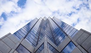 Preview wallpaper facade, building, architecture, bottom view, sky