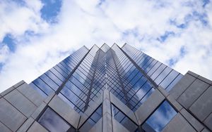 Preview wallpaper facade, building, architecture, bottom view, sky