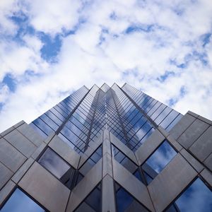 Preview wallpaper facade, building, architecture, bottom view, sky