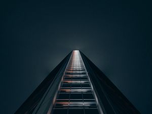 Preview wallpaper facade, building, architecture, bottom view, night