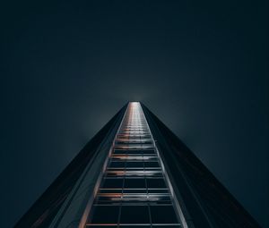 Preview wallpaper facade, building, architecture, bottom view, night