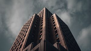 Preview wallpaper facade, building, architecture, bottom view, windows