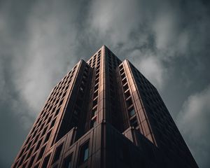 Preview wallpaper facade, building, architecture, bottom view, windows